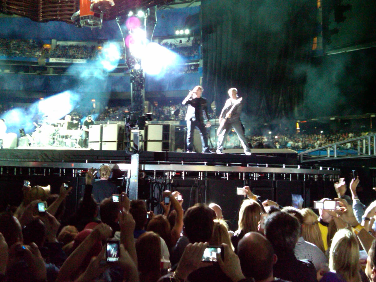 The Edge and Bono on stage together